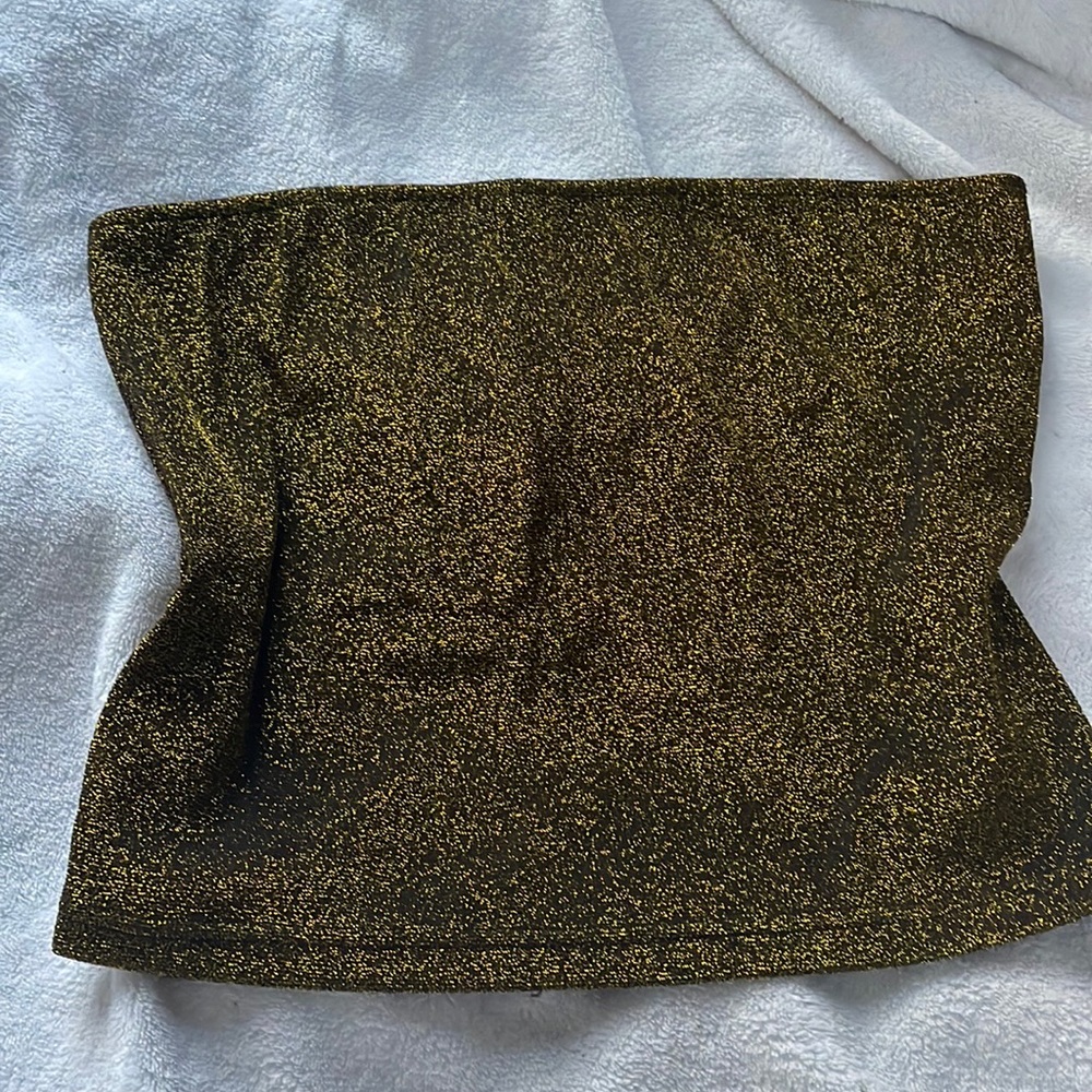 Forever 21 Gold Glitter Tube Top